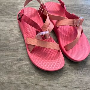 Chaco Pink and Peach Webbing Sandals